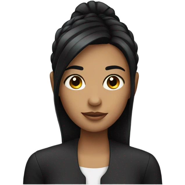 girl straight black hair emoji