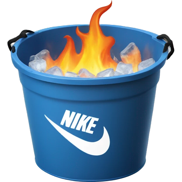 Nike on fire in bucket of ice emoji