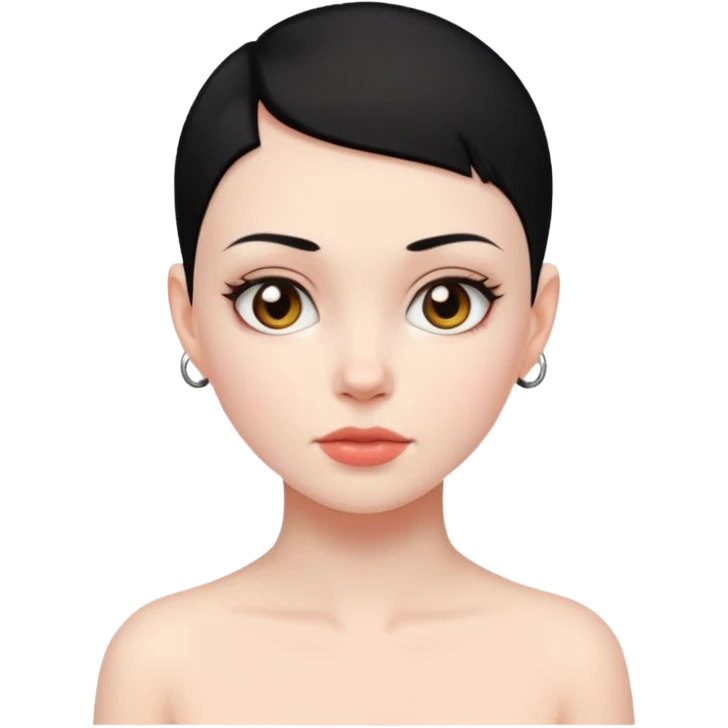 Girl with shaved black head on the side  emoji