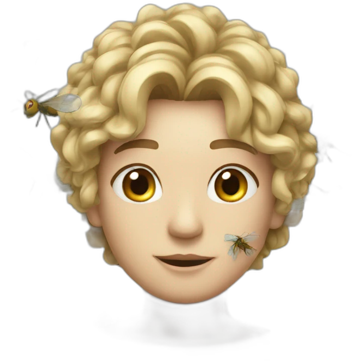 A Lamber with many flys arround  emoji