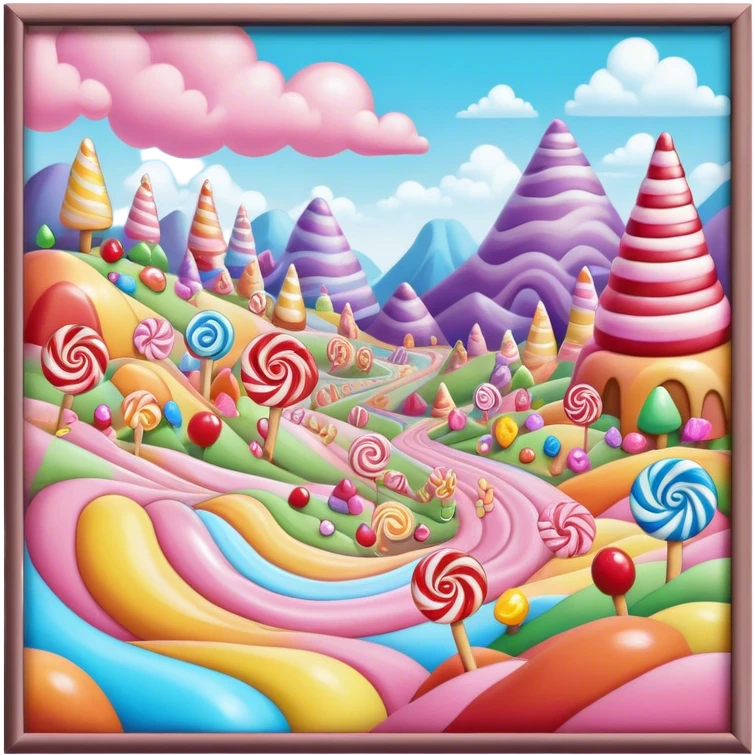 candy land  surreal landscape emoji