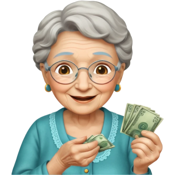 the granny should be counting money emoji