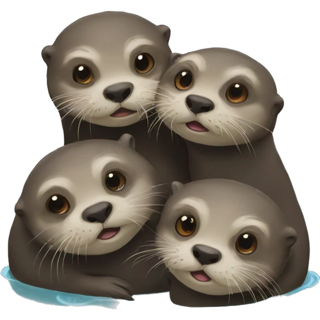 Three ill otters emoji