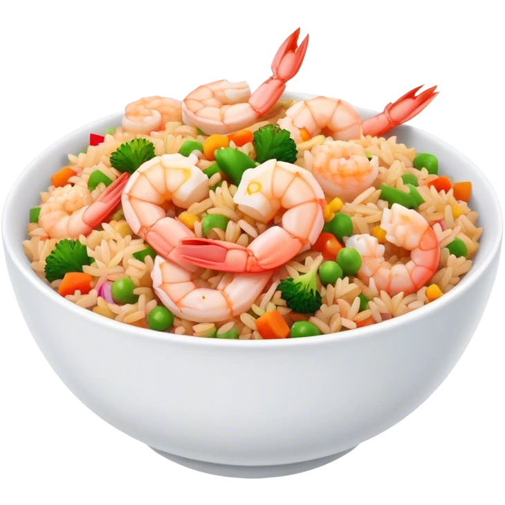 Pink Spicy shrimp fried rice in a bowl emoji