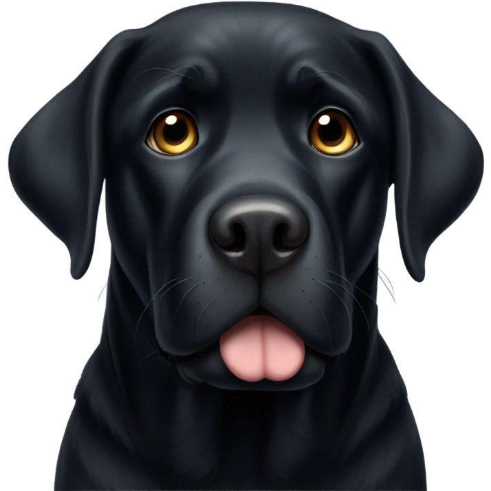 Sad puppy eyes black Labrador emoji