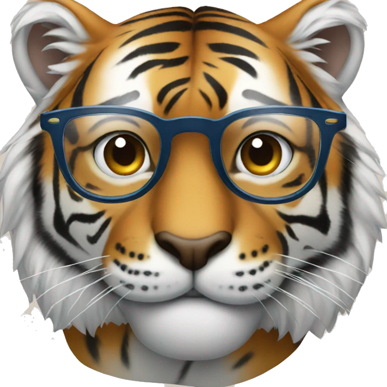 tiger with glasses emoji