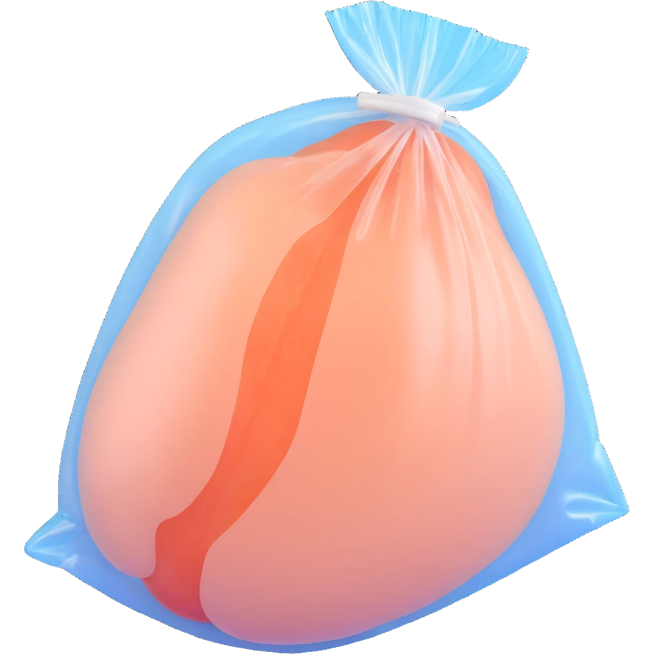 raw chicken breast in a clear vacuum-sealed package emoji