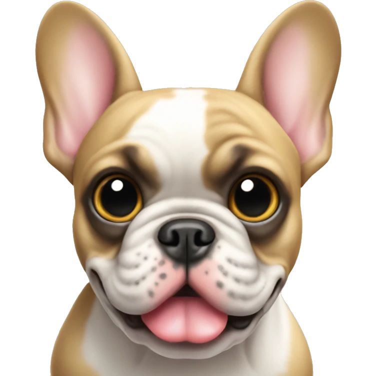 French bulldog with phone  emoji