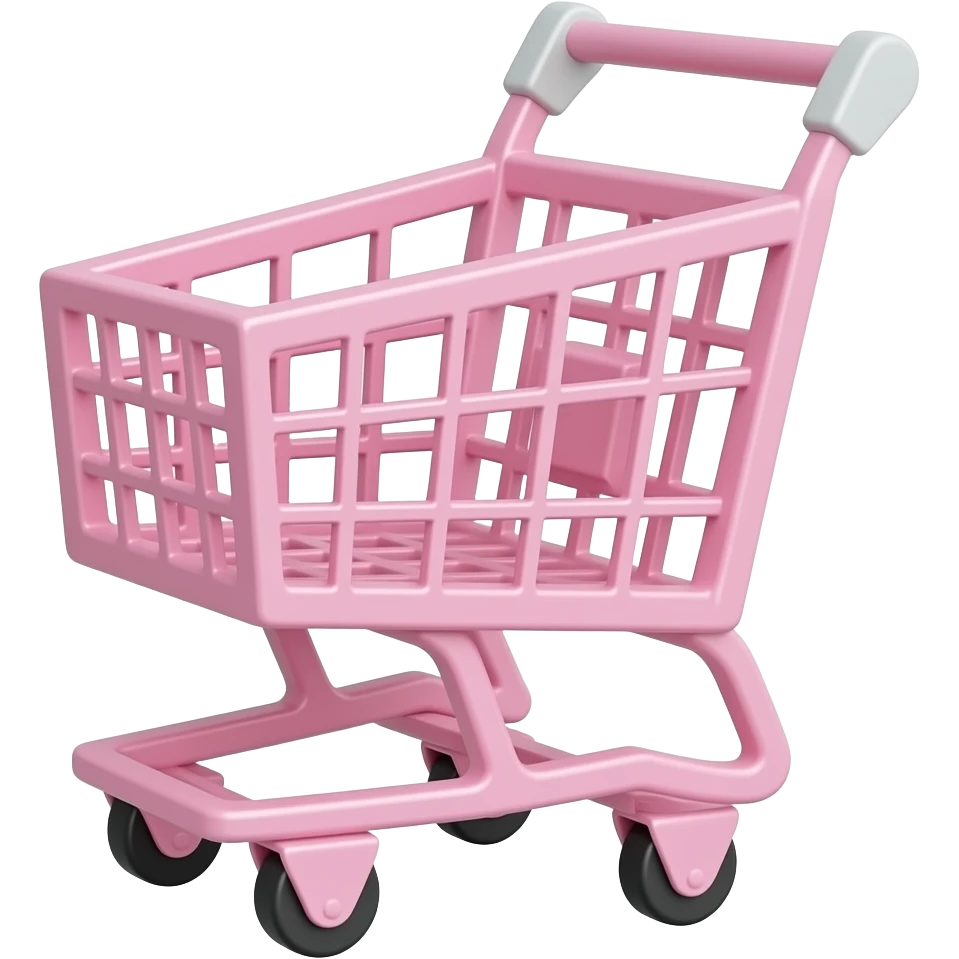 Cosmetics shopping cart pink emoji