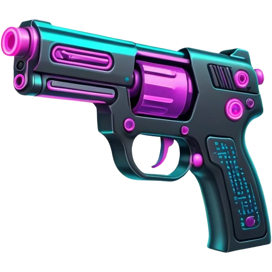 neon cyberpunk style gun emoji
