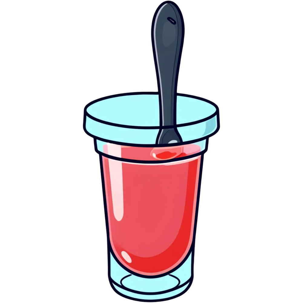 a spoon with white clear jelly emoji