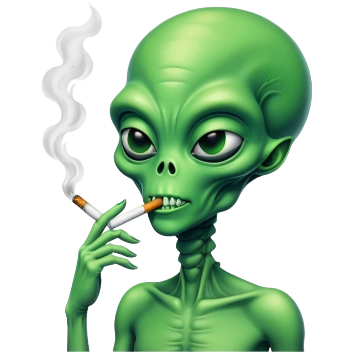 Alien smoking a cigarette  emoji