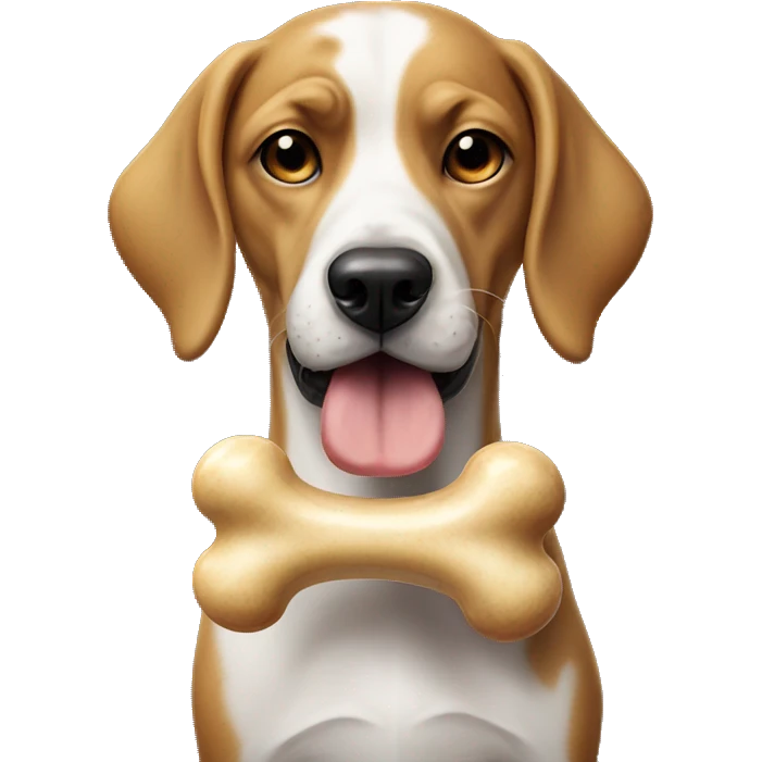 Gangster  dog with bone in mouth emoji