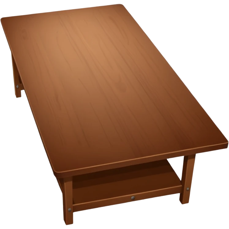 long wooden table top-down perspective emoji