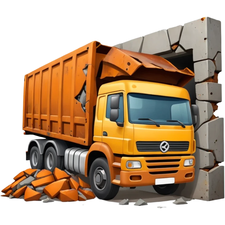 lorry crash into wall emoji