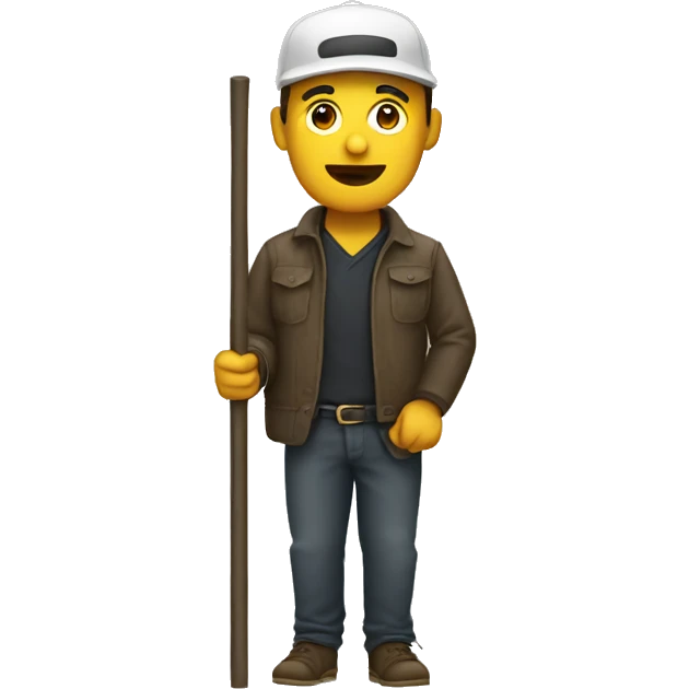 man with a pole on his waist emoji