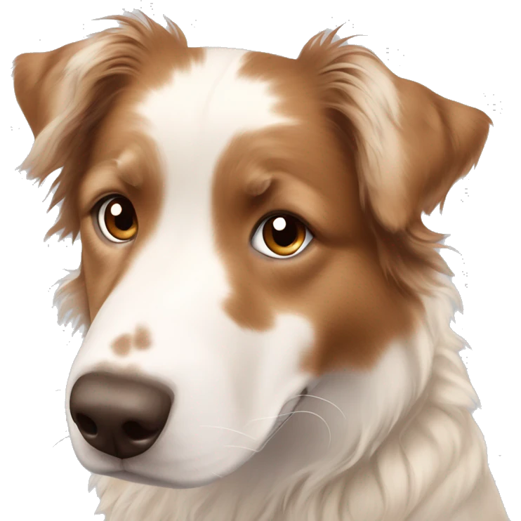 blonde haired brown eyed girl with a red merle australian shepherd mini with blue eyes  emoji