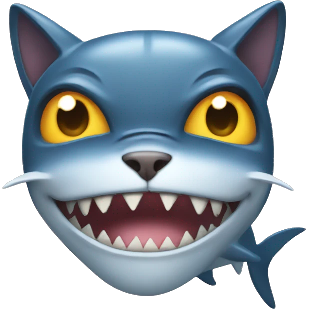 cat with a shark hat emoji