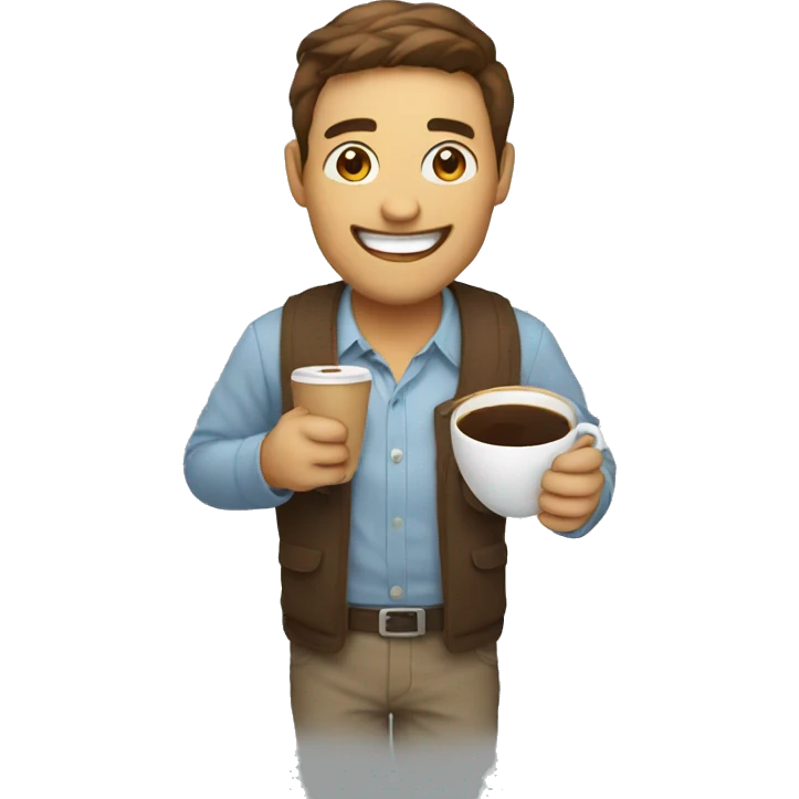 happy developer with a big cup of coffee emoji