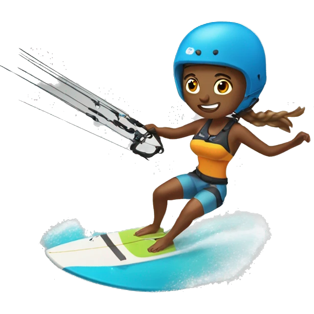 woman kitesurfing emoji
