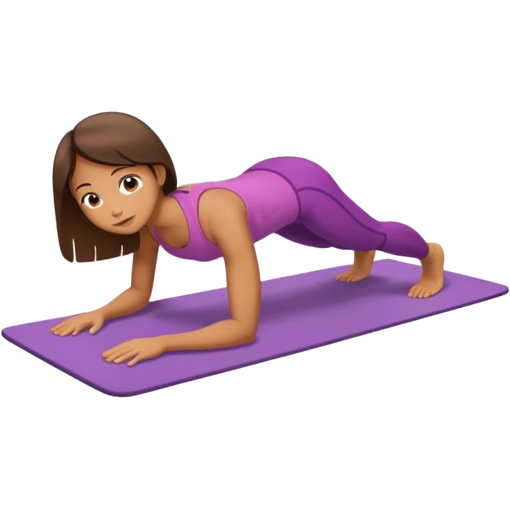 girl is doing plank on the mat emoji