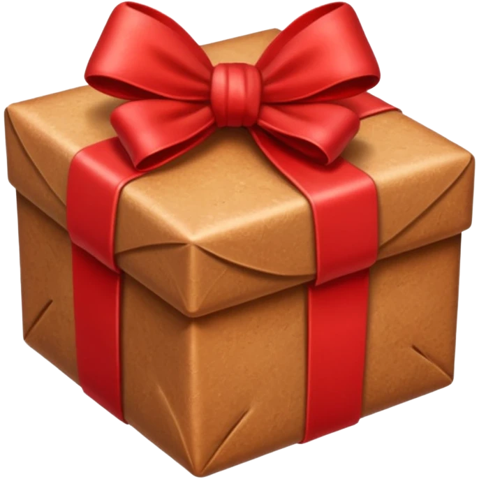 christmas gift with cinnamon sugar color and red bow emoji