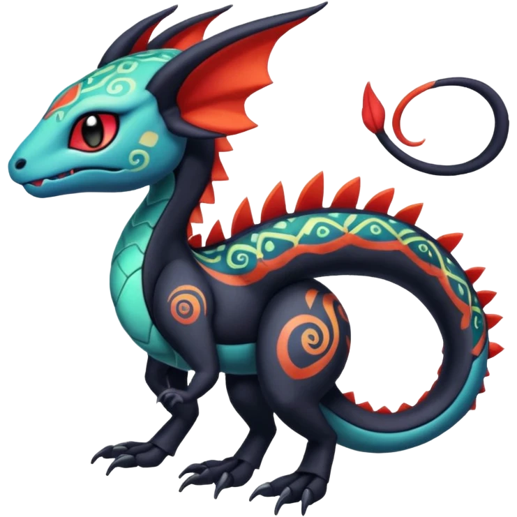 Colorful Exotic Meloetta-Salandit-Darkra-Stitch-Fakémon-creature-hybrid emoji