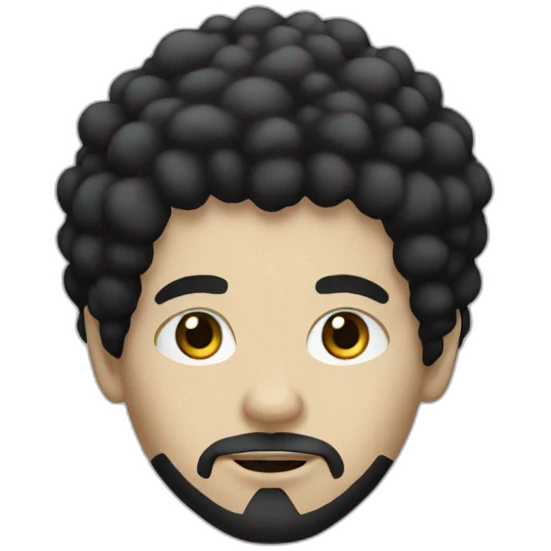 white gaijin with black afro hair emoji