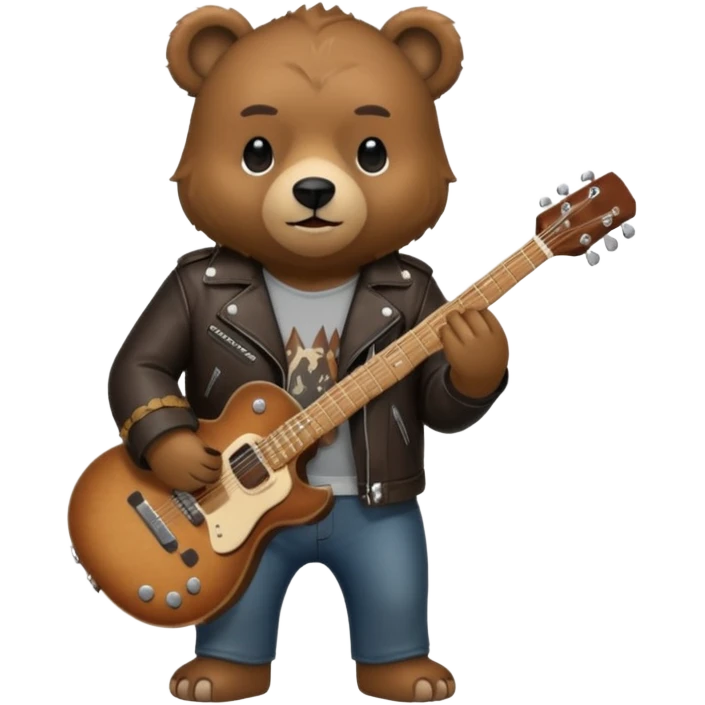 Bear rockstar  emoji