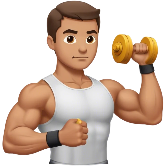 guy how to do bicep curls emoji