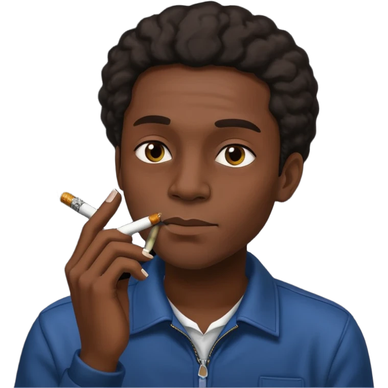 black man smoking a joint emoji
