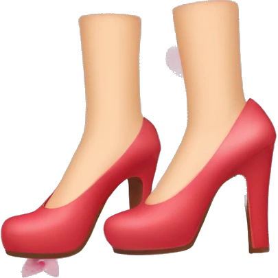 A pair of heels surrounded by small hearts, perfect for a sweet and affectionate touch.
 emoji