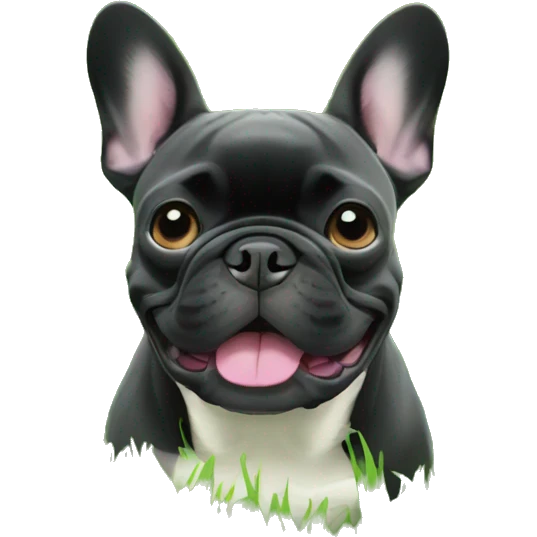 French bulldog in a field of grass emoji