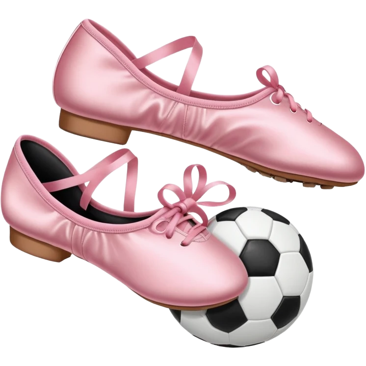 Ballet shoes next to a soccer ball emoji