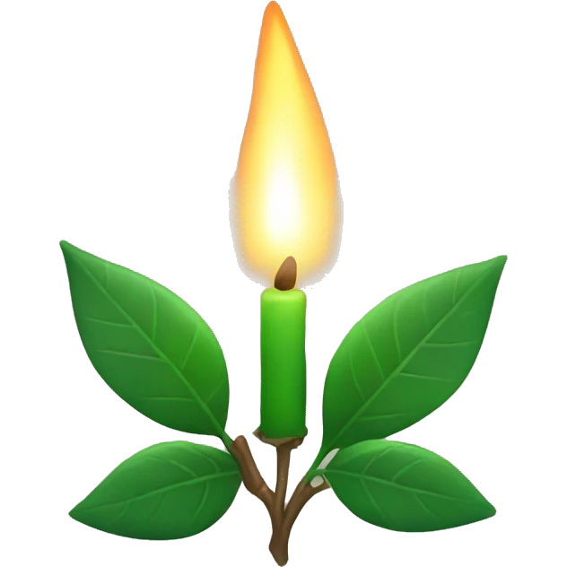 Candle with leaves emoji