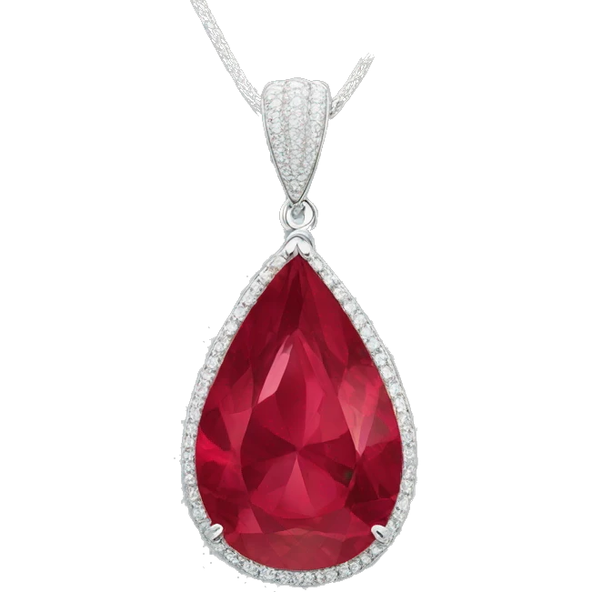 ruby big big big  teardrop pendant falling side emoji