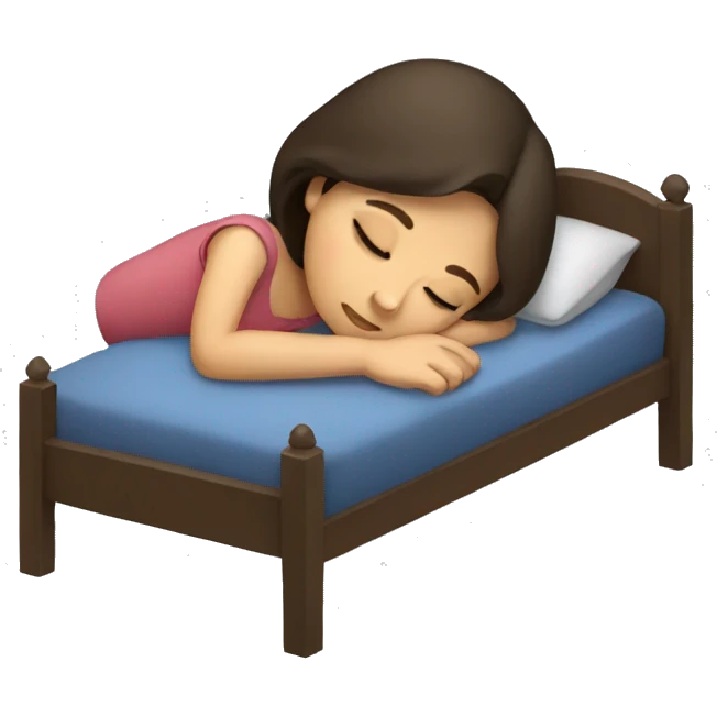 Brunette girl sleeping emoji