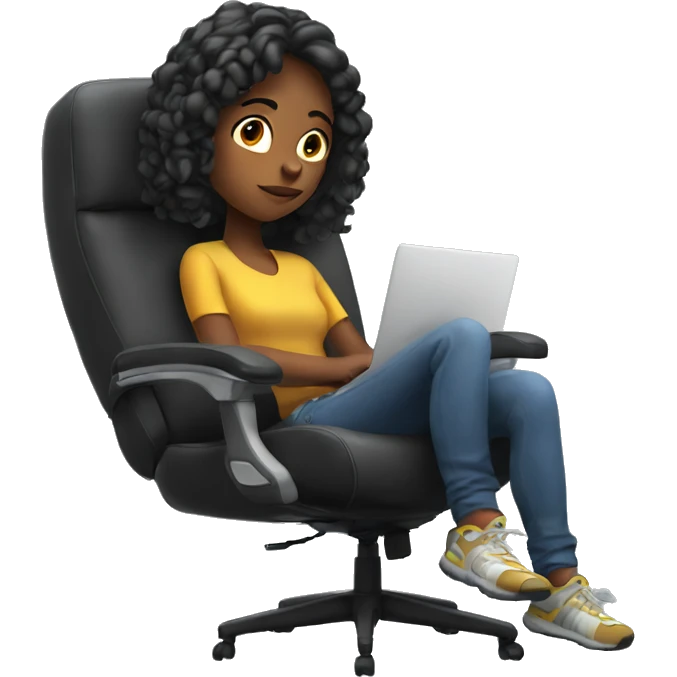 girl thinking on a Gaming chair emoji