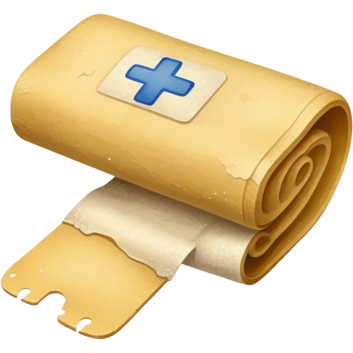 medical bandage with yellowish dirt and stains emoji