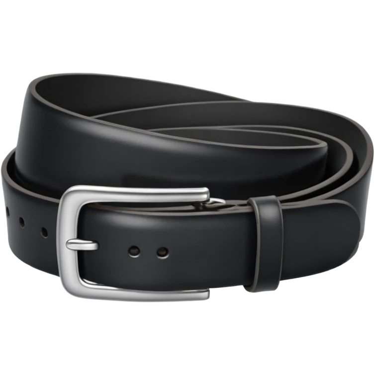 Black leather belt with silver belt buckle emoji