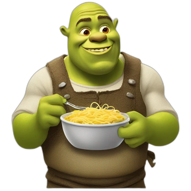 Shrek eating spaghetti emoji