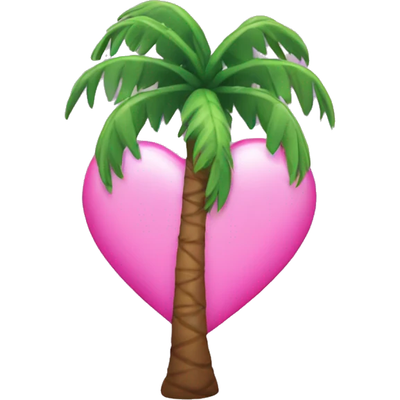 pink heart palmtree emoji