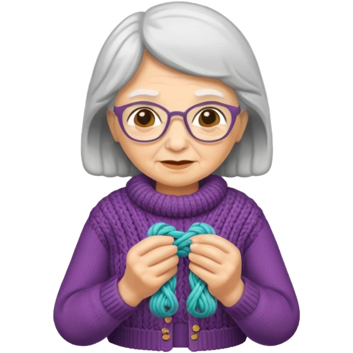 knitting grandma emoji