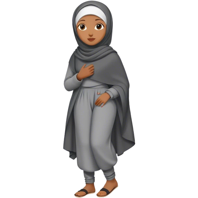 black woman hijab one leg emoji