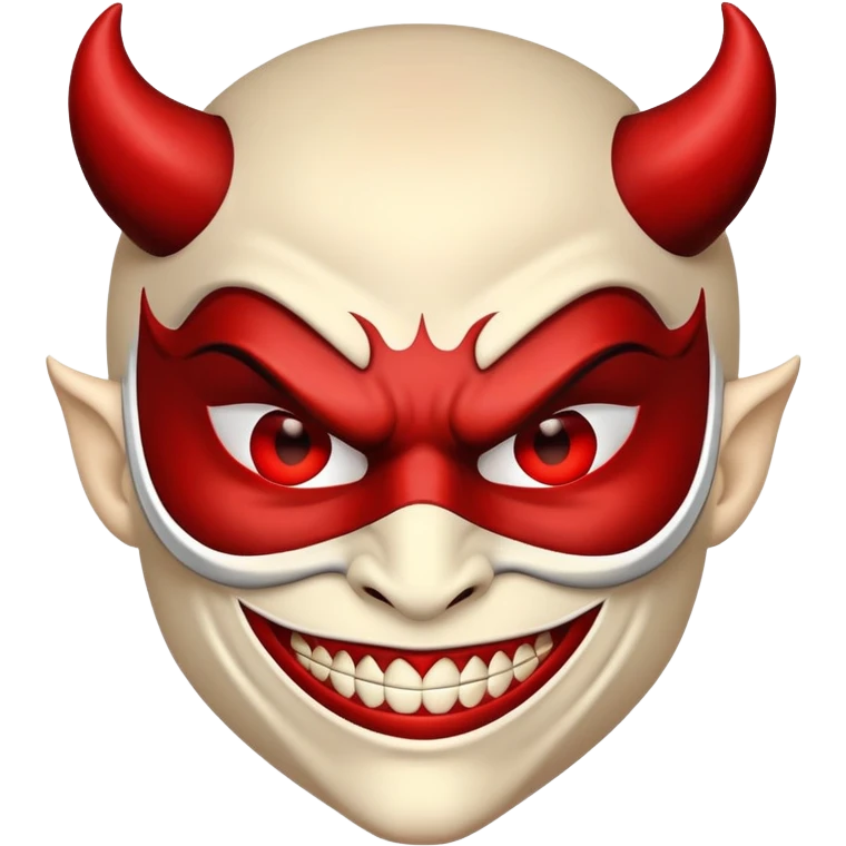 masked man, evil, devil smile emoji