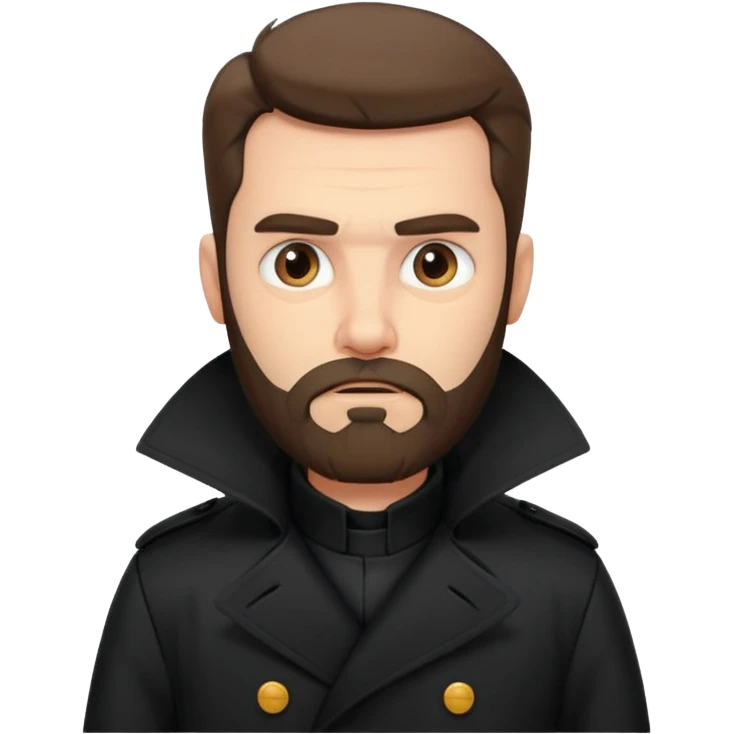 bearded man in black in black trenchcoat  emoji