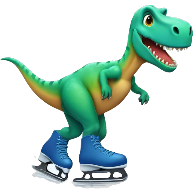 Dinosaur ice skating  emoji