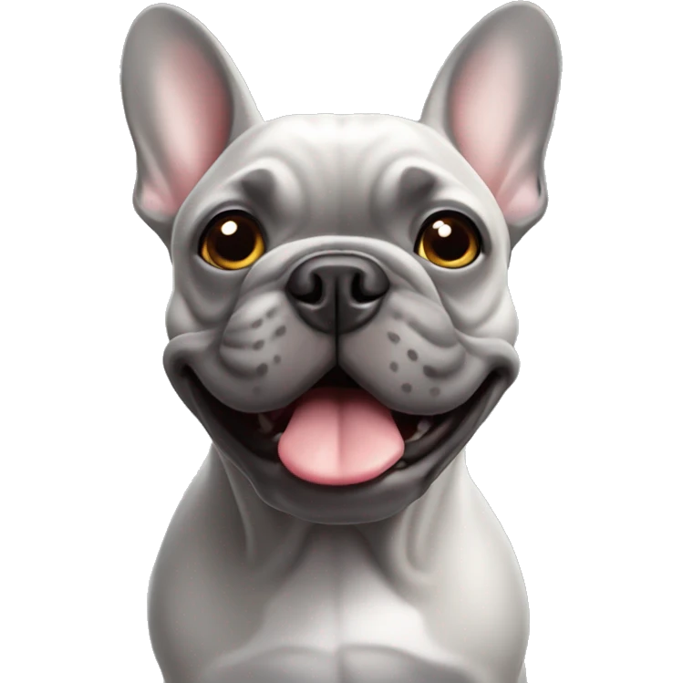 Grey french bulldog emoji