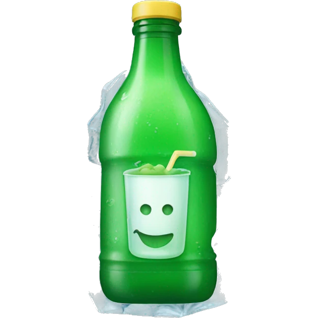 GREEN JUICE BOTTLE IN ICE emoji