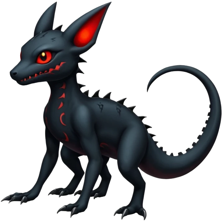 Evil Gothic Salandit-Umbreon-Fakémon-hybrid-creature (full body)  emoji